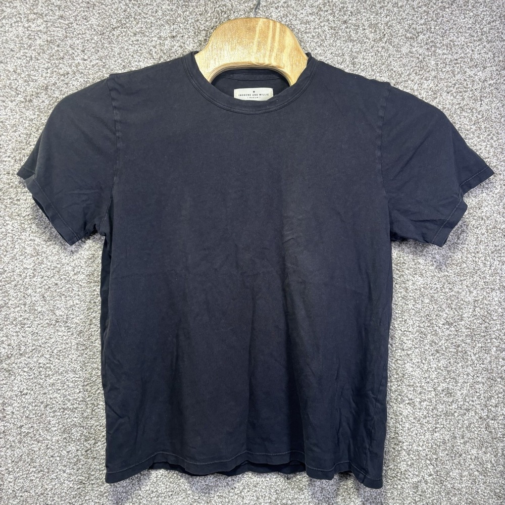 Imogene And Willie Shirt Mens Medium Black Crewneck Cotton Tee USA Basic Casual